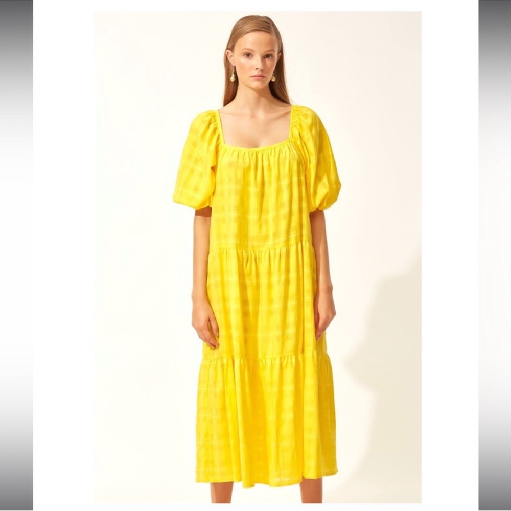 NWOT Solid and Striped yellow maxi peasant summer dress